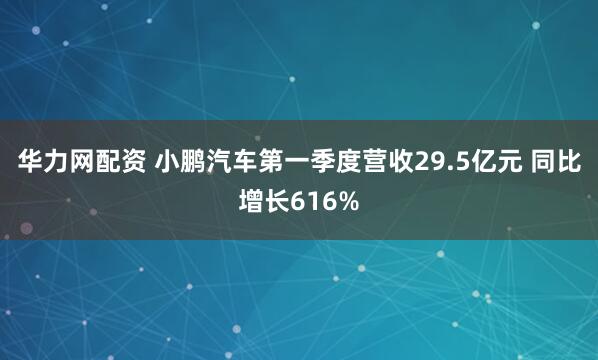 华力网配资 小鹏汽车第一季度营收29.5亿元 同比增长616%