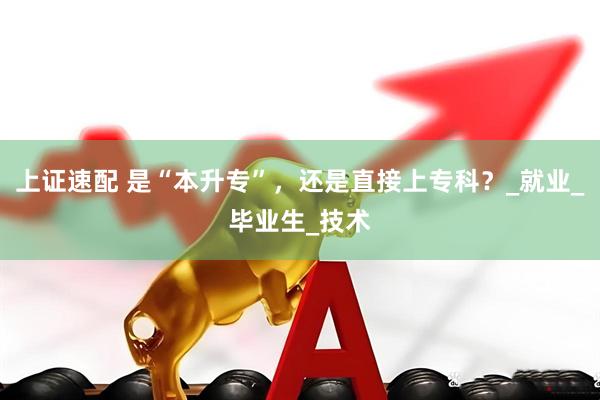 上证速配 是“本升专”，还是直接上专科？_就业_毕业生_技术