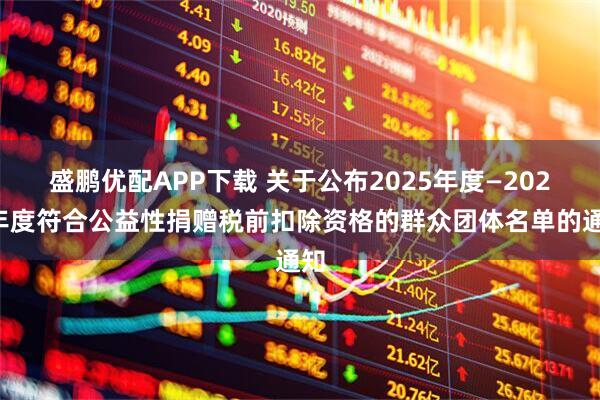 盛鹏优配APP下载 关于公布2025年度—2027年度符合公益性捐赠税前扣除资格的群众团体名单的通知